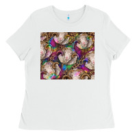 White merino ram tie dye tumbler Ladies Tee - BarkalooDesign