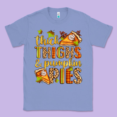 Thick Thighs And Pumpkin Pies Classic Tee Designed By Zillion Design Studio
