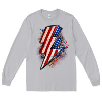 Moon Dust leopard american flag lightning bolt Long Sleeve Tee - Zillion Design Studio