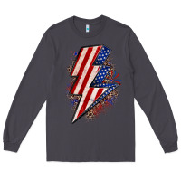 Smoke leopard american flag lightning bolt Long Sleeve Tee - Zillion Design Studio