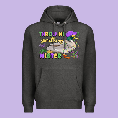 Throw Me Something Mister Mardi Gras Duck Premium Hoodie Designed By Maliassmallbusiness