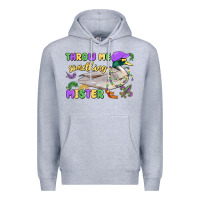 Heather Grey throw me something mister mardi gras duck Premium Hoodie - MaliasSmallBusiness