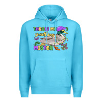 Ocean Blue throw me something mister mardi gras duck Premium Hoodie - MaliasSmallBusiness