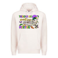 Pale Pink throw me something mister mardi gras duck Premium Hoodie - MaliasSmallBusiness