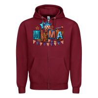 Burgundy All American Mama 4th of July Zipper Hoodie - CowGirlArtShop