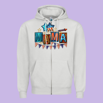 All American Mama 4th Of July Zipper Hoodie Designed By Cowgirlartshop