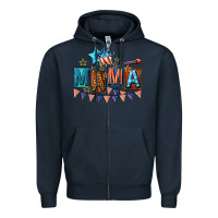 Navy All American Mama 4th of July Zipper Hoodie - CowGirlArtShop