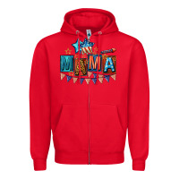 Red All American Mama 4th of July Zipper Hoodie - CowGirlArtShop