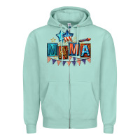 Seafoam All American Mama 4th of July Zipper Hoodie - CowGirlArtShop
