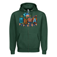 Sports Green All American Mama 4th of July Zipper Hoodie - CowGirlArtShop