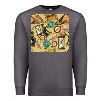 Charcoal Heather history seamless pattern Premium Sweatshirt - BundleAndBundleShop