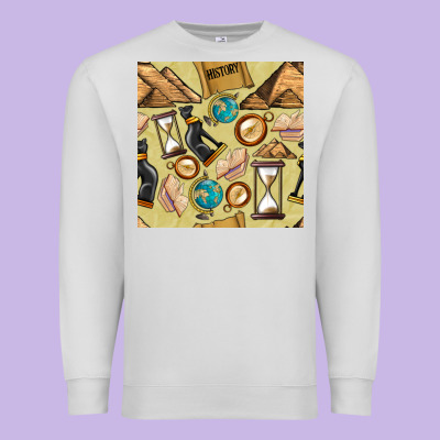 History Seamless Pattern Premium Sweatshirt Designed By Bundleandbundleshop