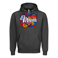 Charcoal Heather American mama heart Zipper Hoodie - Neo Western