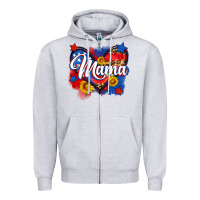 Heather Grey American mama heart Zipper Hoodie - Neo Western