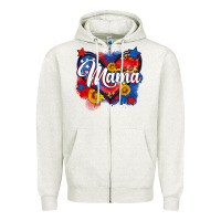 Oatmeal Heather American mama heart Zipper Hoodie - Neo Western