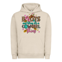Pigment French Oak boots and bling it's a cowgirl thing Urban Hoodie - MaliasSmallBusiness
