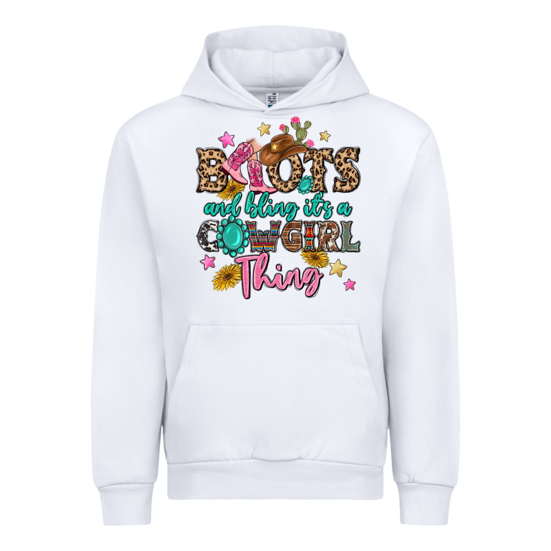 Boots And Bling It's A Cowgirl Thing Urban Hoodie by MaliasSmallBusiness | Teevron