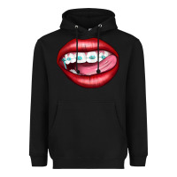 Black Lips Dental Braces Heavyweight Hoodie - Artiststas
