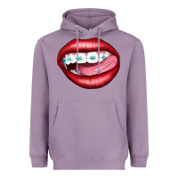 Lavender Lips Dental Braces Heavyweight Hoodie - Artiststas