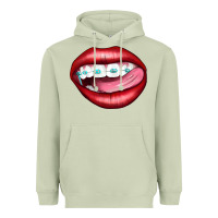 Matcha Lips Dental Braces Heavyweight Hoodie - Artiststas