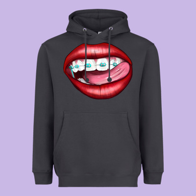 Lips Dental Braces Heavyweight Hoodie Designed By Artiststas