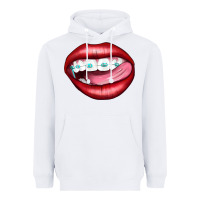 White Lips Dental Braces Heavyweight Hoodie - Artiststas