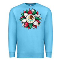 Ocean Blue sunflower mexican flag Premium Sweatshirt - JahusDesignShop