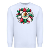 White sunflower mexican flag Premium Sweatshirt - JahusDesignShop
