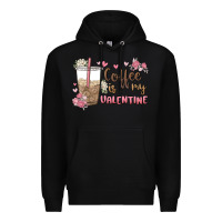 Black coffee is my valentine Premium Hoodie - MaliasSmallBusiness