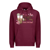 Burgundy coffee is my valentine Premium Hoodie - MaliasSmallBusiness