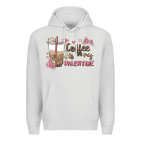 Dove Grey coffee is my valentine Premium Hoodie - MaliasSmallBusiness