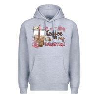 Heather Grey coffee is my valentine Premium Hoodie - MaliasSmallBusiness
