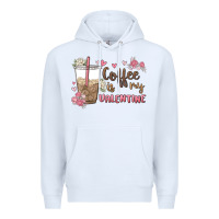 White coffee is my valentine Premium Hoodie - MaliasSmallBusiness