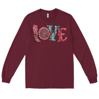Burgundy valentine's day love with boots and gemstone Long Sleeve Tee - RanaPortraitStore