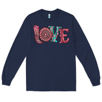 Navy valentine's day love with boots and gemstone Long Sleeve Tee - RanaPortraitStore