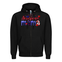 Black American Mama 4th of july Zipper Hoodie - CowGirlArtShop