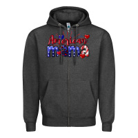 Charcoal Heather American Mama 4th of july Zipper Hoodie - CowGirlArtShop