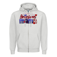 Dove Grey American Mama 4th of july Zipper Hoodie - CowGirlArtShop