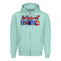 Seafoam American Mama 4th of july Zipper Hoodie - CowGirlArtShop