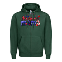 Sports Green American Mama 4th of july Zipper Hoodie - CowGirlArtShop