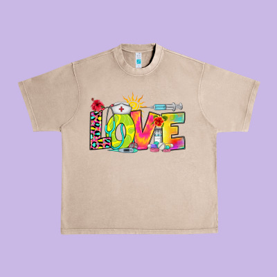 Love Nurse Summer Urban Heavy Tee Designed By Ranaportraitstore