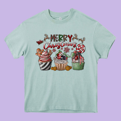 Merry Christmas Heavy Core Tee Designed By Cowhidedigitalart