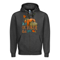 Charcoal Heather is it october yet Zipper Hoodie - HRA Design Shop