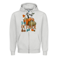 Dove Grey is it october yet Zipper Hoodie - HRA Design Shop
