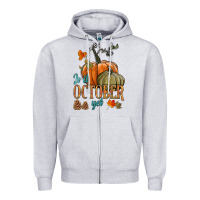 Heather Grey is it october yet Zipper Hoodie - HRA Design Shop
