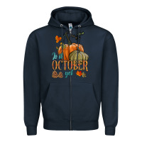 Navy is it october yet Zipper Hoodie - HRA Design Shop