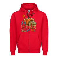 Red is it october yet Zipper Hoodie - HRA Design Shop