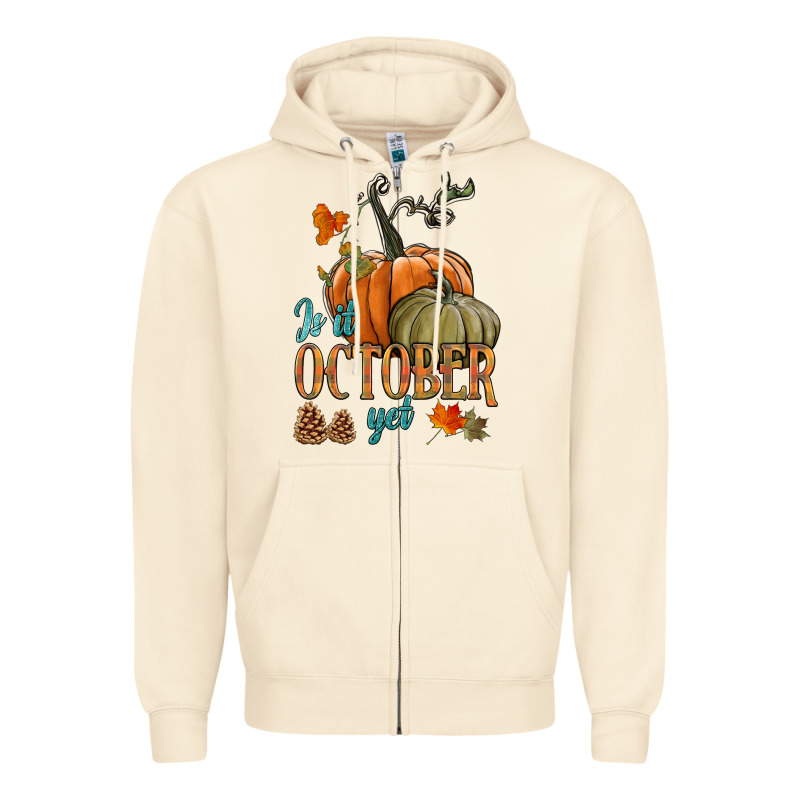 Is It October Yet Zipper Hoodie by HRA Design Shop | Teevron