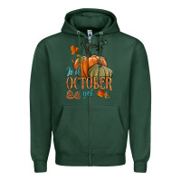 Sports Green is it october yet Zipper Hoodie - HRA Design Shop