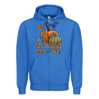 True Royal is it october yet Zipper Hoodie - HRA Design Shop